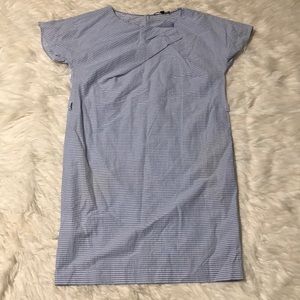 Hugo Boss Gorinna1 white and light blue striped dress size 6